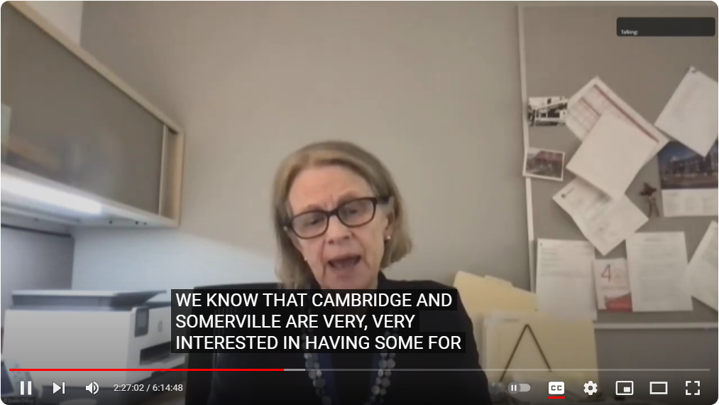 Sheila Dillon on zoom with captions We know that Cambridge and Somerville are very, very interested in having some for.