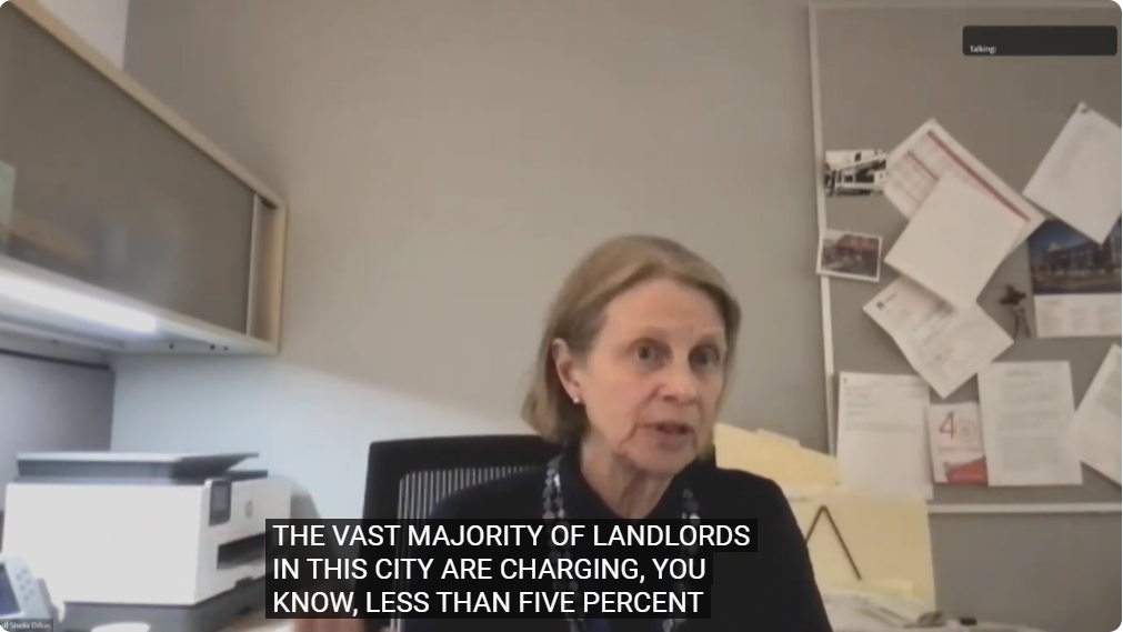 The vast majority of landlords in this city are charging, you know, less than five percent.