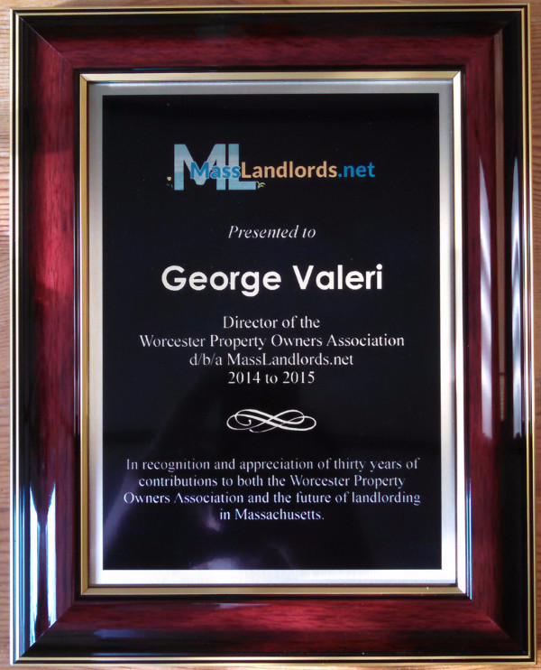 George Valeri Plaque