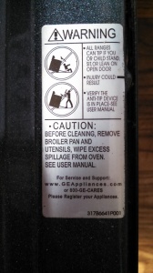 stove warning label