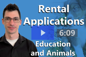 Rental Applications Education and Animals Video Thumbnail