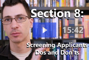 Section 8 Screening Applicants Dos and Donts Video Thumnail