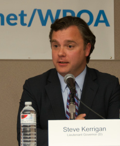 Steve Kerrigan, running for Lt. Governor on the Martha Coakley gubernatorial ticket, during the MassLandlords.net Small Business Candidates' Night 2014.