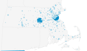 Map of Massachusetts showing representative traffic.