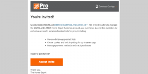 screenshot of email invitation to join the masslandlords pro xtra account