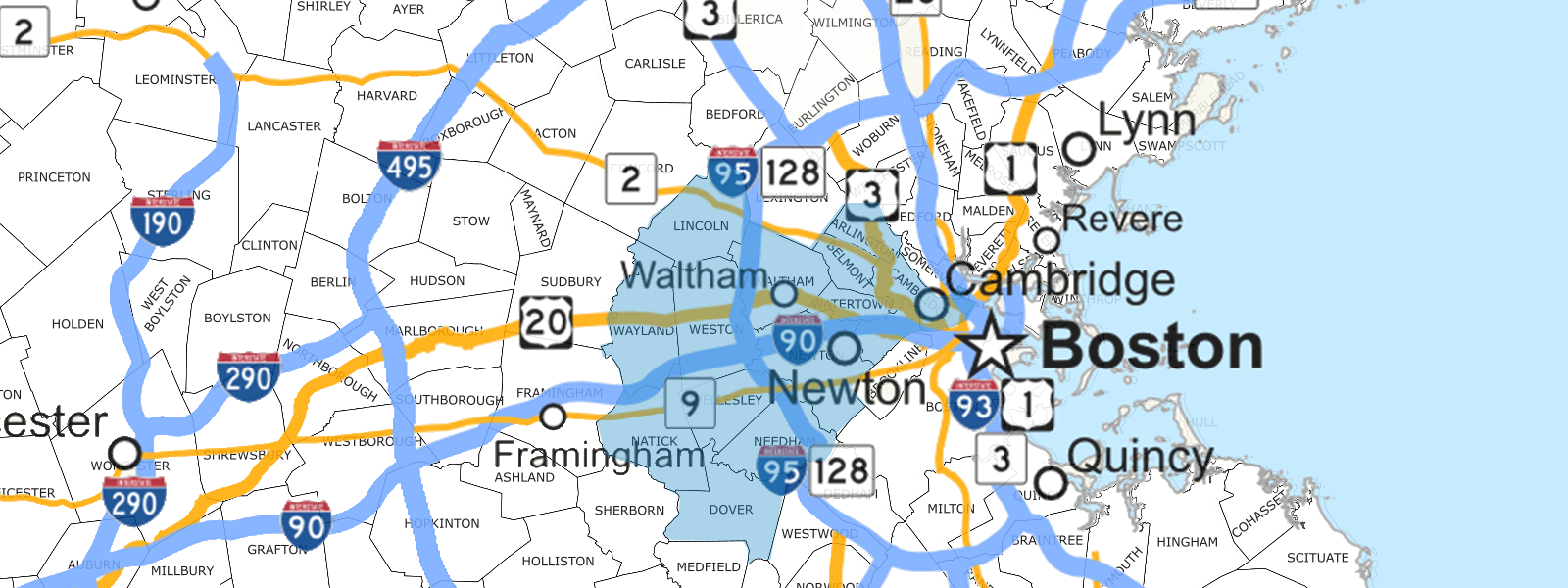 MassLandlords Charles River Map