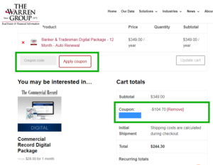 The Warren Group owns and operates the Banker & Tradesman newspaper. Enter your coupon code in the box to Apply Coupon. Fair Use.