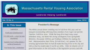 Sample of this month's MRHA newsletter