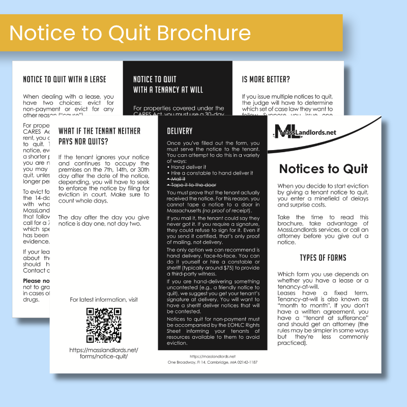  Tri-Fold Brochure - Notices To Quit