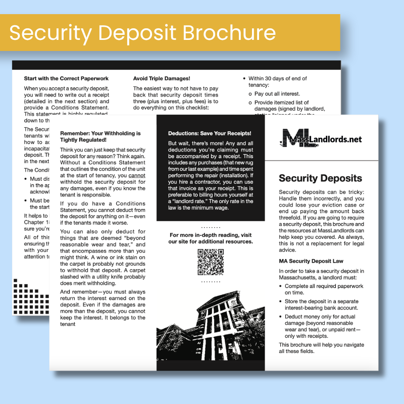  Tri-Fold Brochure - Security Deposit