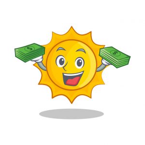 sun holding up free money