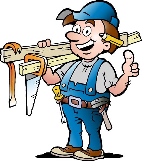 cartoon handyman contractor