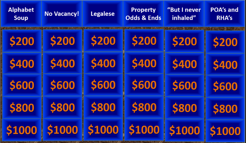 trivia in the style of jeopardy!