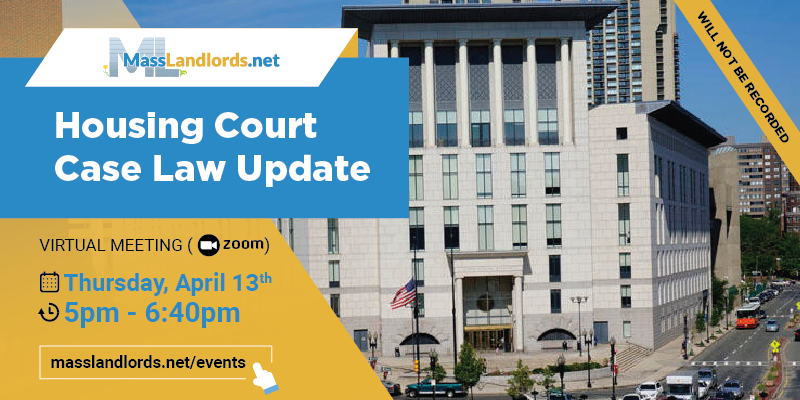 event marketing picture showing zoom details, date, and speaker or topic for housing court case law update virtual meeting 2023-04-13
2nd thursday