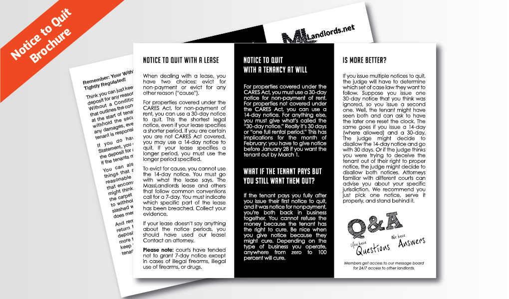  Tri-Fold Brochure - Notices To Quit