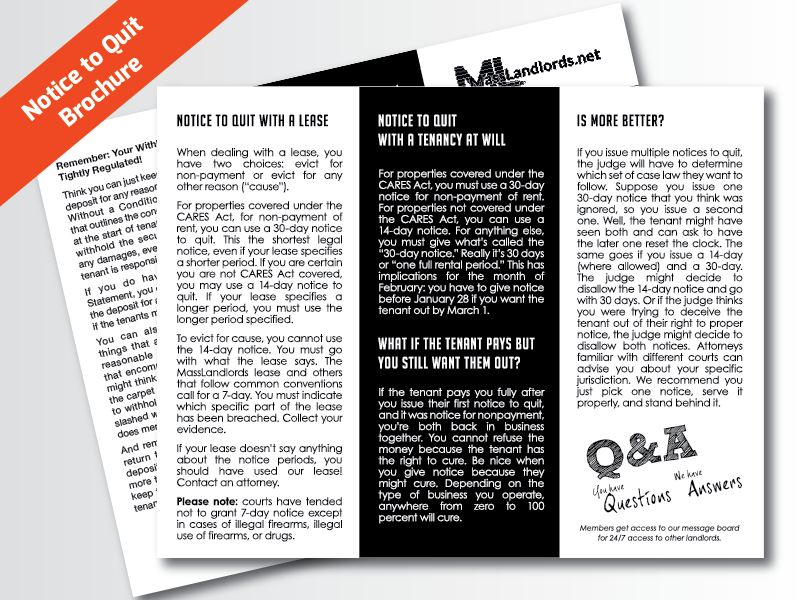  Tri-Fold Brochure - Notices To Quit