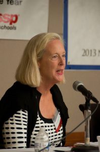 Ms. Patricia Saint Aubin, seeking election as Massachusetts State Auditor, speaks at the MassLandlords.net Small Business Candidates' Night 2014.